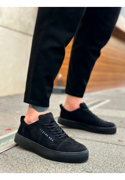 BA0104 Bağcıklı Siyah Süet Spor Klasik Erkek Ayakkabı