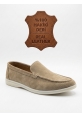 BA0252 %100 İçi Dışı Hakiki Deri Erkek Krem Süet Casual Loafer Termo Taban Ayakkabı