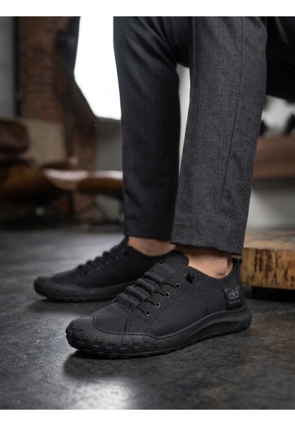 BA0248 BOA Siyah Esnek Bağcıklı Ultra Hafif Nefes Alan Sneaker Ayakkabı