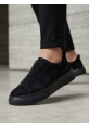 BA0581 Erkek Sneaker Günlük Casual Spor Ayakkabı Siyah Süet Siyah Taban 