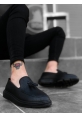 BA0005 Bağcıksız Yüksek Taban Mat Siyah Klasik Püsküllü Corcik Erkek Ayakkabı