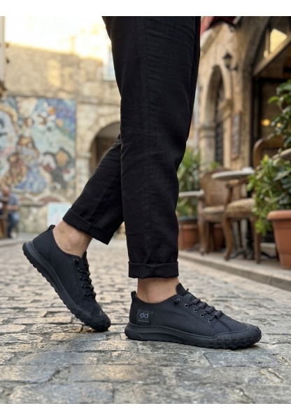 BA0248 BOA Siyah Esnek Bağcıklı Ultra Hafif Nefes Alan Sneaker Ayakkabı
