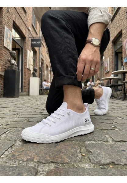 BA0248 BOA Beyaz Esnek Bağcıklı Ultra Hafif Nefes Alan Sneaker Ayakkabı