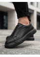 BA0581 Erkek Sneaker Günlük Casual Spor Ayakkabı Siyah Siyah Taban 