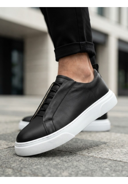 BA0581 Erkek Sneaker Günlük Casual Spor Ayakkabı Siyah Beyaz Taban