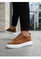 BA0581 Erkek Sneaker Günlük Casual Spor Ayakkabı Taba Beyaz Taban 