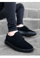 BA0003 Bağcıklı Süet Klasik Siyah Yüksek Taban Casual Erkek Ayakkabı