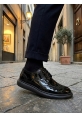 BA0003 Yeni Sezon Siyah Rugan Lüks Brouge Klasik Ayakkabı