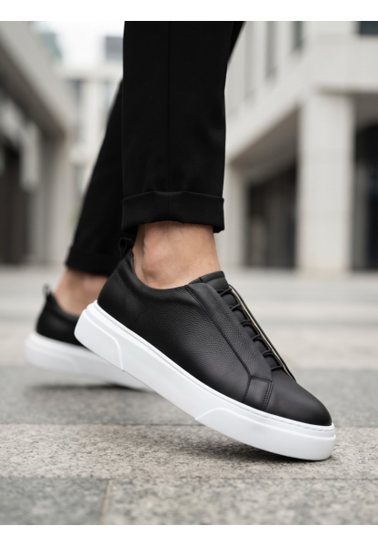 BA0581 Erkek Sneaker Günlük Casual Spor Ayakkabı Siyah Beyaz Taban