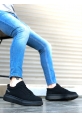 BA0548 BOA Kalın Yüksek Siyah Taban Siyah Bağcıklı Spor Erkek Ayakkabı