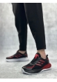 BA0650 Tarz Sneakers Yüksek Taban Siyah Kırmızı Spor Ayakkabısı