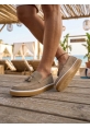 BA0250 %100 İçi Dışı Hakiki Deri Erkek Bej Süet Casual Loafer Püskül Detaylı Kauçuk Rahat Taban Dikişli Ayakkabı