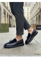 BA0005 Yeni Sezon Kalın Tabanlı Siyah Süet Makosen Ayakkabı