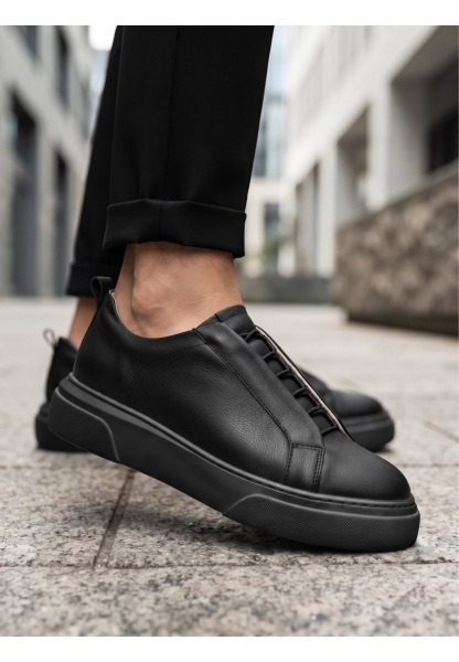 BA0581 Erkek Sneaker Günlük Casual Spor Ayakkabı Siyah Siyah Taban 