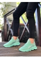 BA0350 Yüksek Taban Tarz Sneakers Cırt Detaylı Mint Yeşili Erkek Spor Ayakkabısı