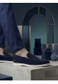 BA0252 %100 İçi Dışı Hakiki Deri Erkek Lacivert Süet Casual Loafer Termo Taban Ayakkabı