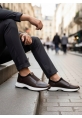 BA0244 İçi Dışı Hakiki Deri Bantlı Rahat Taban Casual Kahverengi Erkek Ayakkabı