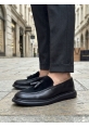 BA0005 Yeni Sezon Kalın Tabanlı Siyah Süet Makosen Ayakkabı