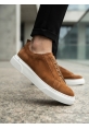 BA0581 Erkek Sneaker Günlük Casual Spor Ayakkabı Taba Beyaz Taban 
