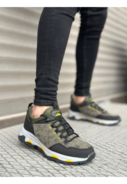 BA0320 Kalın Termo Taban Yeşil Erkek Trekking Outdoor Ayakkabı