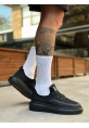 BA0375 Özel Örme Triko Tarz Siyah Renk Siyah Taban Spor Ayakkabı 