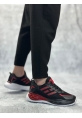 BA0650 Tarz Sneakers Yüksek Taban Siyah Kırmızı Spor Ayakkabısı