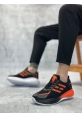 BA0650 Tarz Sneakers Yüksek Taban Siyah Turuncu Spor Ayakkabısı
