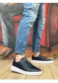 BA0348 İçi Dışı Hakiki Deri Bağcıklı Lacivert Casual Erkek Ayakkabı