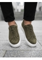 BA0581 Erkek Sneaker Günlük Casual Spor Ayakkabı Haki Beyaz Taban 