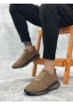 BA0324 İçi Dışı Hakiki Deri Rahat Taban Kahverengi Sneakers Casual Erkek Ayakkabı