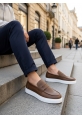 BA0580 Bağcıksız Kuşaklı Yüksek Taban Taba Cilt Erkek Ayakkabı