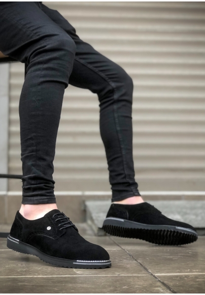 BA0197 Bağcıklı Klasik Süet Siyah Taban Casual Erkek Ayakkabı
