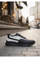 BA0246 Siyah Beyaz Parçalı Bağcıklı Yüksek Taban Günlük Erkek Ayakkabı