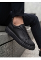BA0581 Erkek Sneaker Günlük Casual Spor Ayakkabı Siyah Siyah Taban 