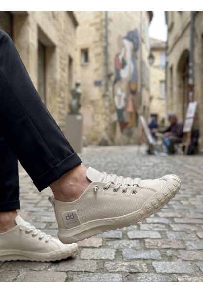 BA0248 BOA Krem Esnek Bağcıklı Ultra Hafif Nefes Alan Sneaker Ayakkabı