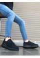 BA0548 BOA Kalın Yan Desenli Yüksek Siyah Taban Siyah Bağcıklı Spor Erkek Ayakkabı