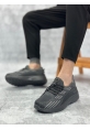 BA0356 Özel Örme Triko Tarz Rahat Fuspetli Gri Kırçıllı Spor Ayakkabı 