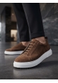 BA0581 Erkek Sneaker Günlük Casual Spor Ayakkabı Kahvrengi Beyaz Taban 