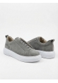 BA0581 Erkek Sneaker Günlük Casual Spor Ayakkabı Gri Süet Beyaz Taban 
