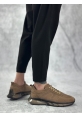 BA0324 İçi Dışı Hakiki Deri Rahat Taban Kahverengi Sneakers Casual Erkek Ayakkabı