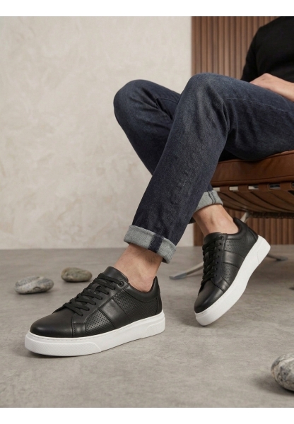 BA0247 Erkek Sneaker Günlük Casual Spor Ayakkabı Siyah
