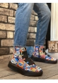 BA0142 Bantlı Erkek Yüksek Taban Popart Model Spor Bot