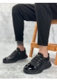 BA0234 İçi Dışı Hakiki Deri Rahat Taban Siyah Bant Detaylı Sneakers Casual Erkek Ayakkabı