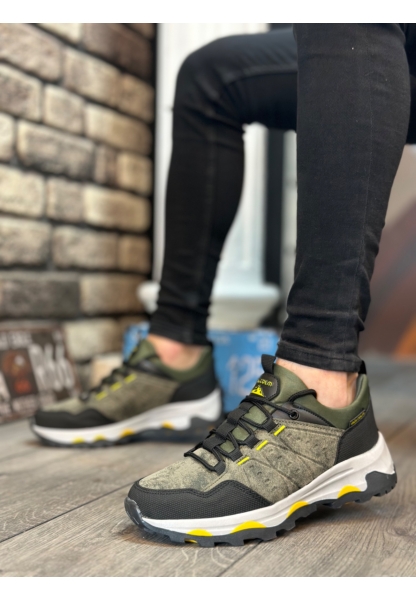 BA0320 Kalın Termo Taban Yeşil Erkek Trekking Outdoor Ayakkabı
