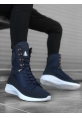 BA0600 Bağcıklı Lacivert Yüksek Taban Boksör Unisex Spor Postal Bot