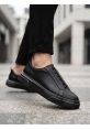BA0581 Erkek Sneaker Günlük Casual Spor Ayakkabı Siyah Siyah Taban 