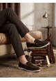 BA0252 %100 İçi Dışı Hakiki Deri Erkek Kahverengi Süet Casual Loafer Termo Taban Ayakkabı