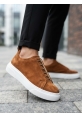 BA0581 Erkek Sneaker Günlük Casual Spor Ayakkabı Taba Beyaz Taban 