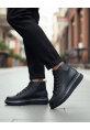 BA0713 Bağcıklı Yüksek Siyah Taban Erkek Tarz Spor Bot
