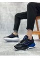 BA0650 Tarz Sneakers Yüksek Taban Siyah Mavi Spor Ayakkabısı